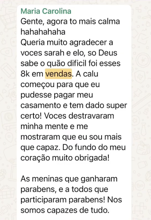 Depoimento de aluna